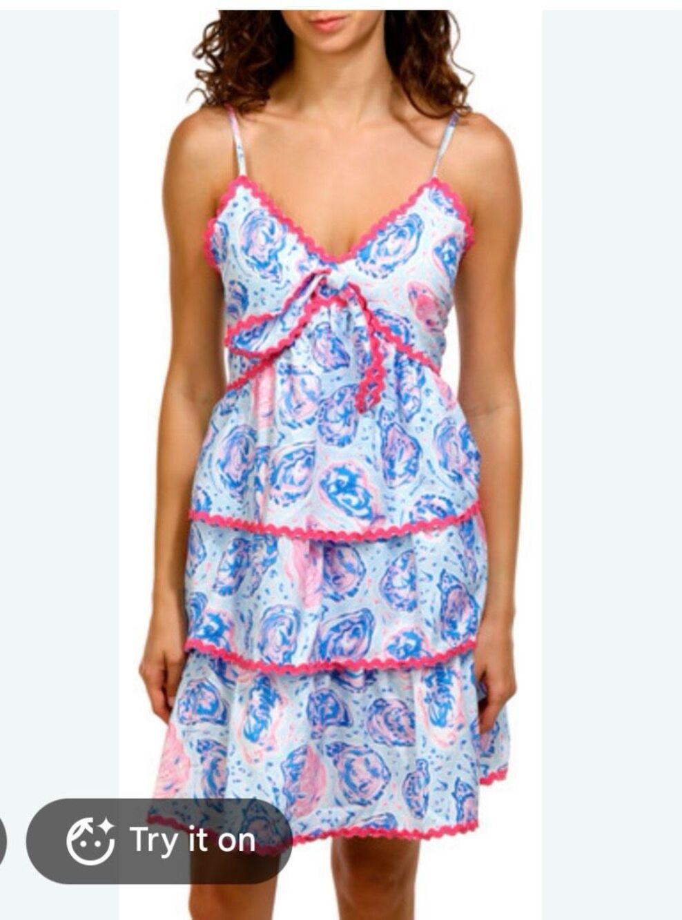 Simply Southern Oyster Print Rick Rack Trimmed Sundress sz XL NWT